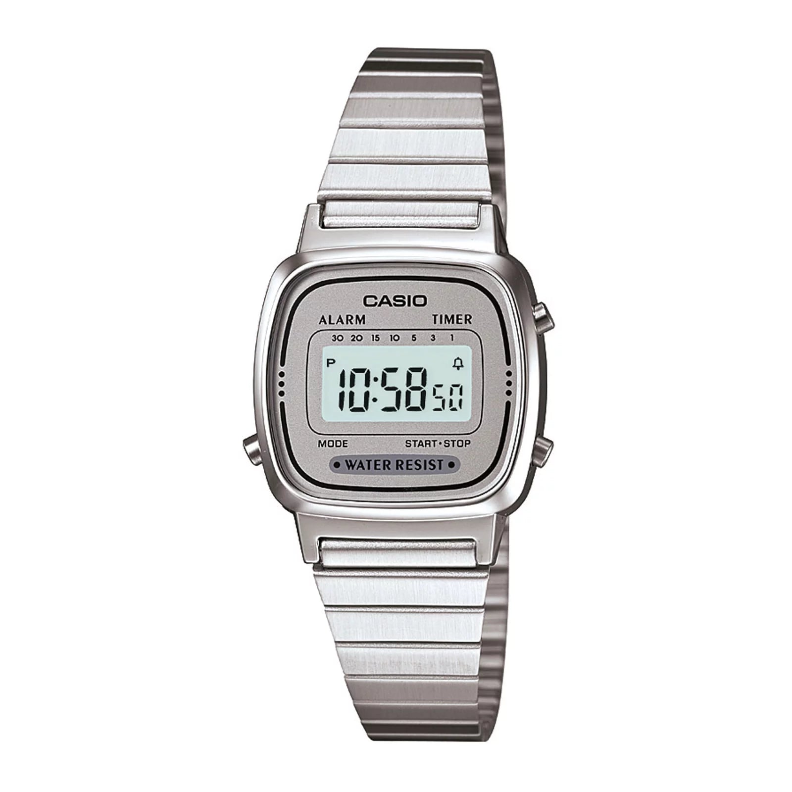 Reloj Casio Mujer LA670WA-7D Plateado Retro – Relojería Valencia Perú