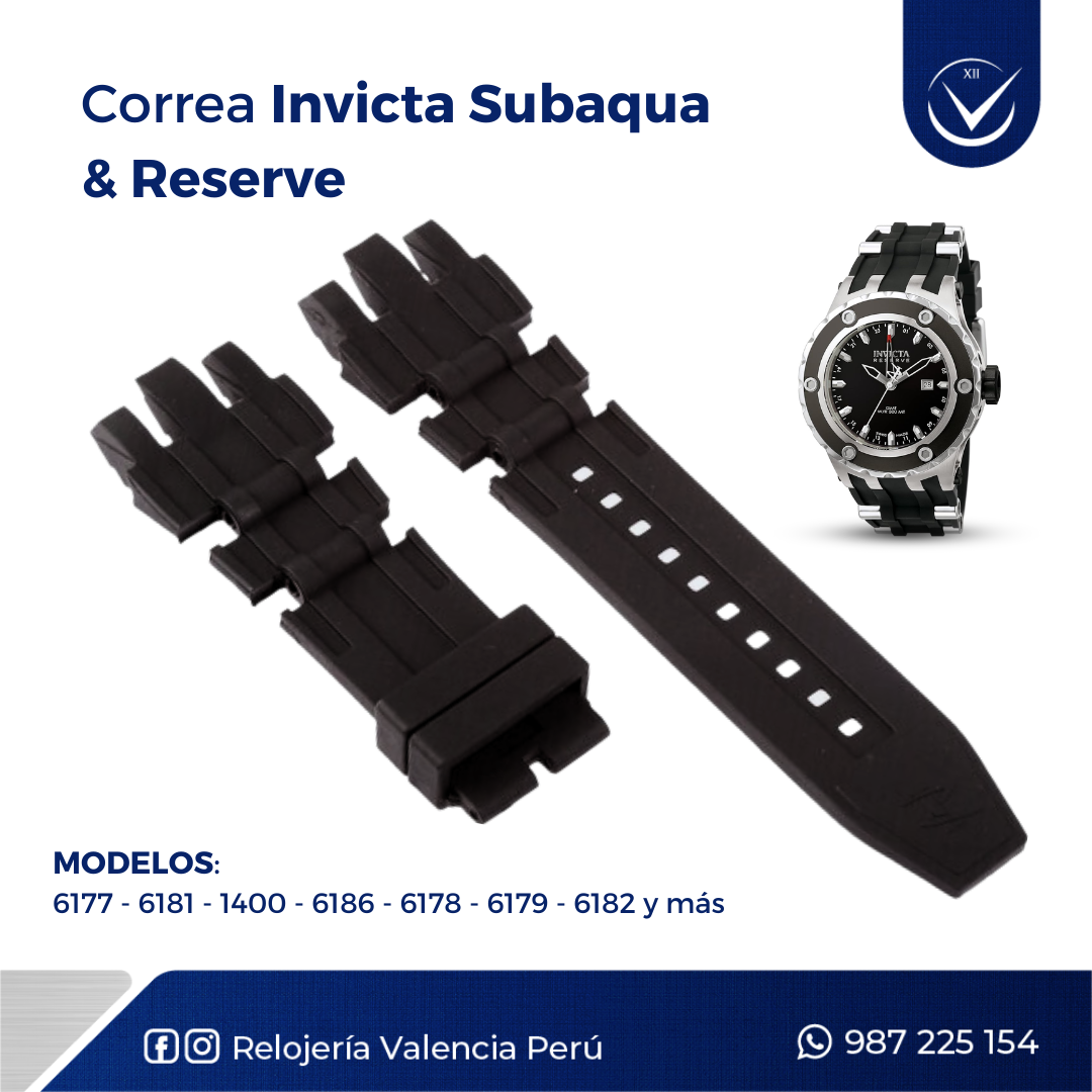 Correa Invicta Subaqua Reserve 26 mm 6177 6181 18545 18539 Relojeria Valencia Peru