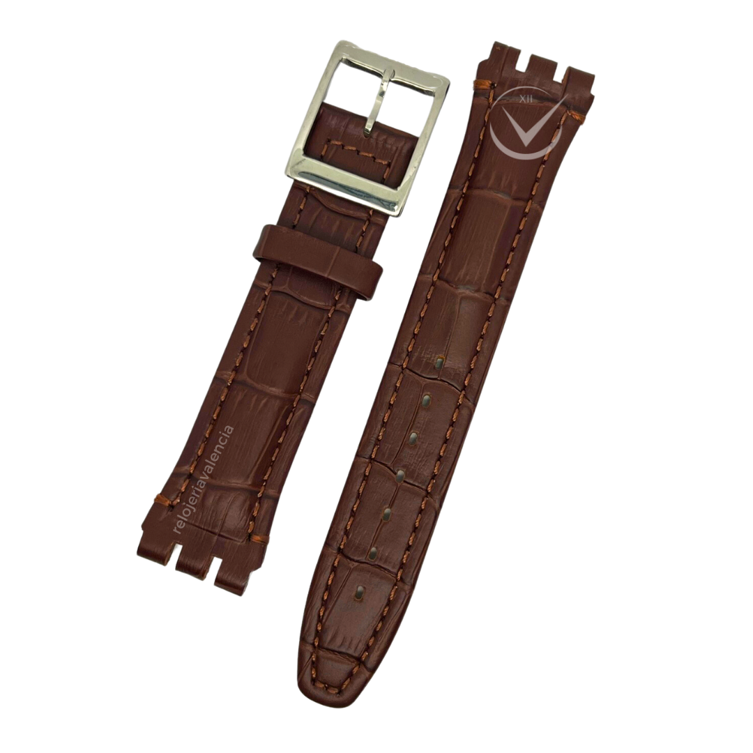 Correa de cuero 19mm para Reloj Swatch