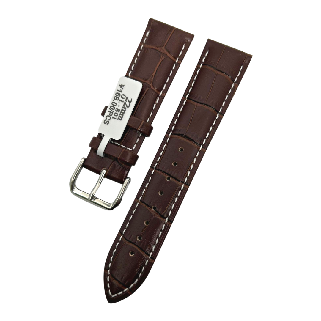 Correa De Cuero Para Reloj Estilo Cocodrilo 22mm Relojeria Valencia Peru
