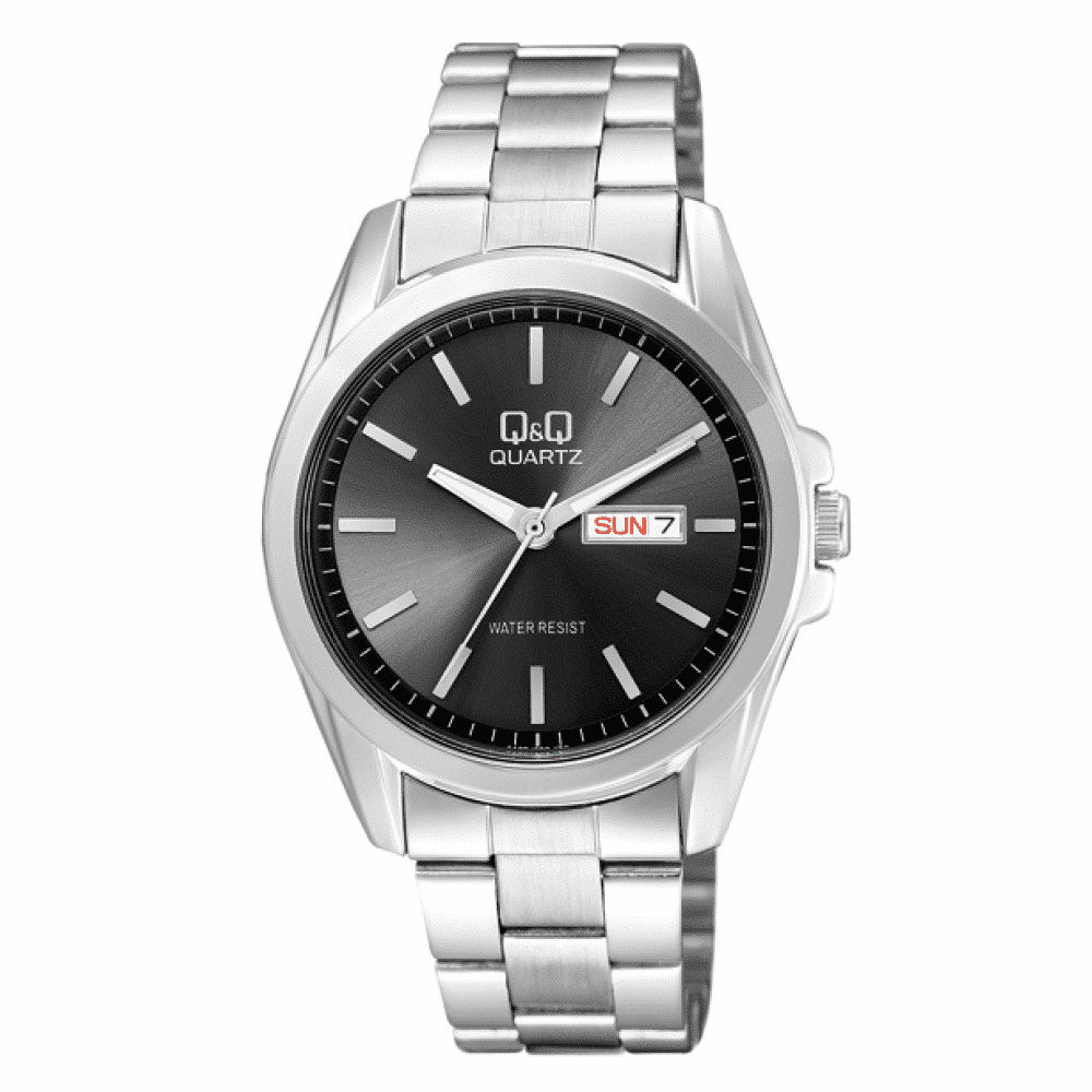 Reloj Q Q hombre A190 202Y Acero con Fechador Relojeria Valencia Peru