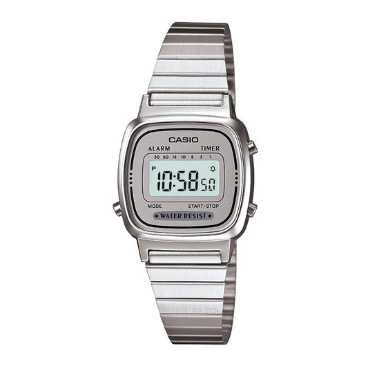 Reloj Casio Mujer LA670WA-7D Plateado Retro