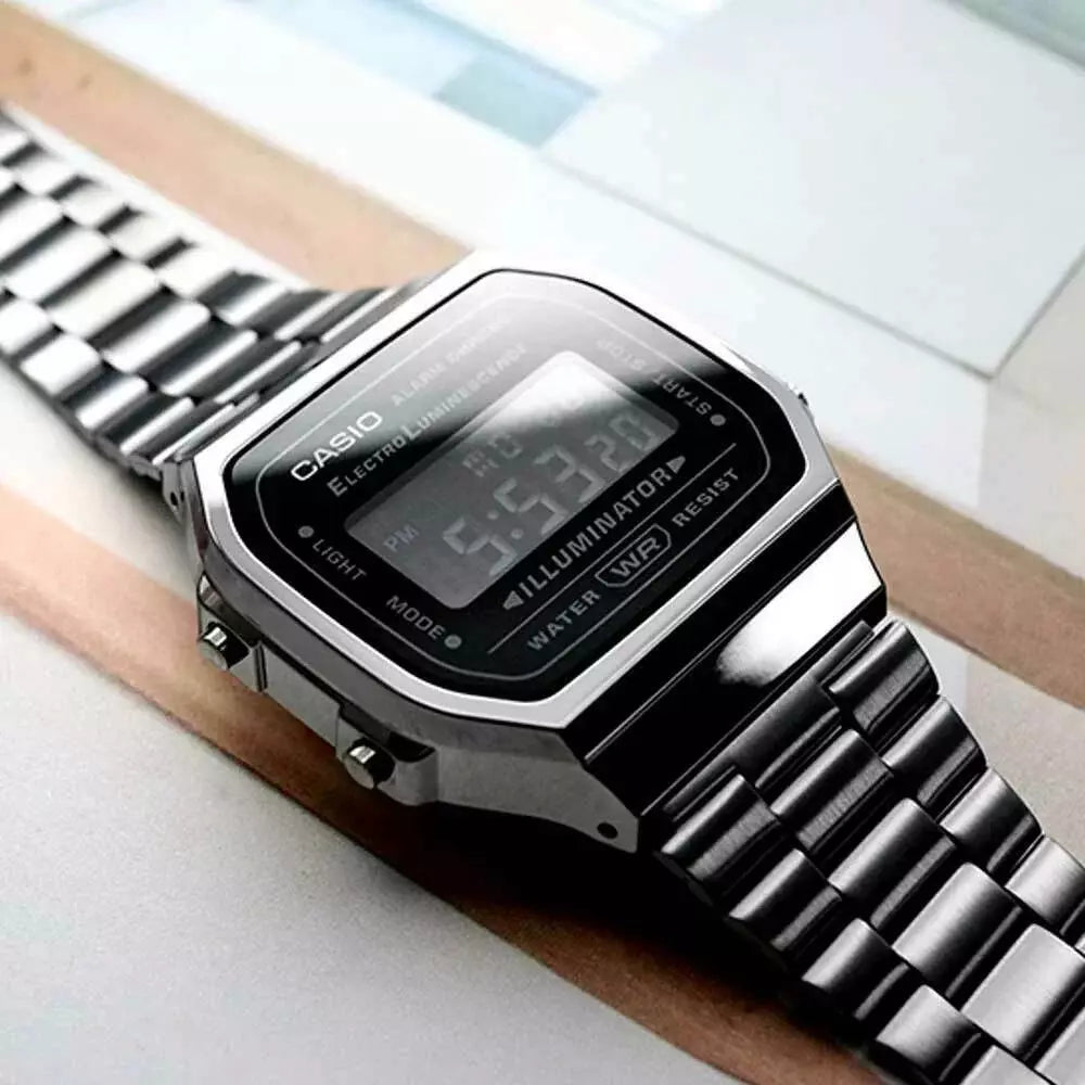 Reloj Casio Vintage A168WGG-1BDF Digital Negro Chrome Illuminator