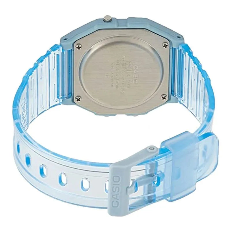 Reloj Casio F-91WS-2D Unisex Celeste Transparente