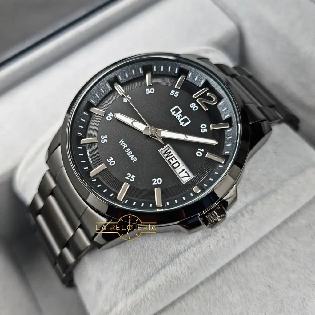 Reloj Q&Q Hombre Acero Metal Negro A36A-006PY