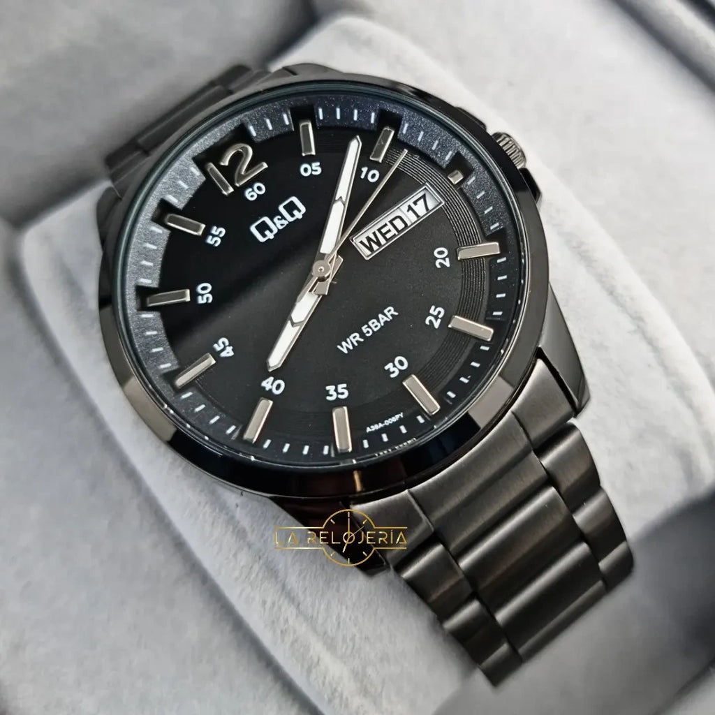Reloj Q&Q Hombre Acero Metal Negro A36A-006PY