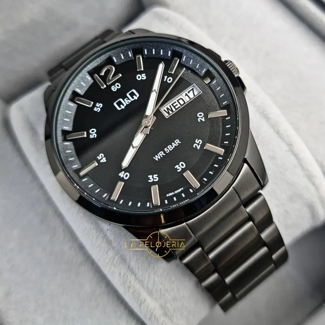 Reloj Q&Q Hombre Acero Metal Negro A36A-006PY