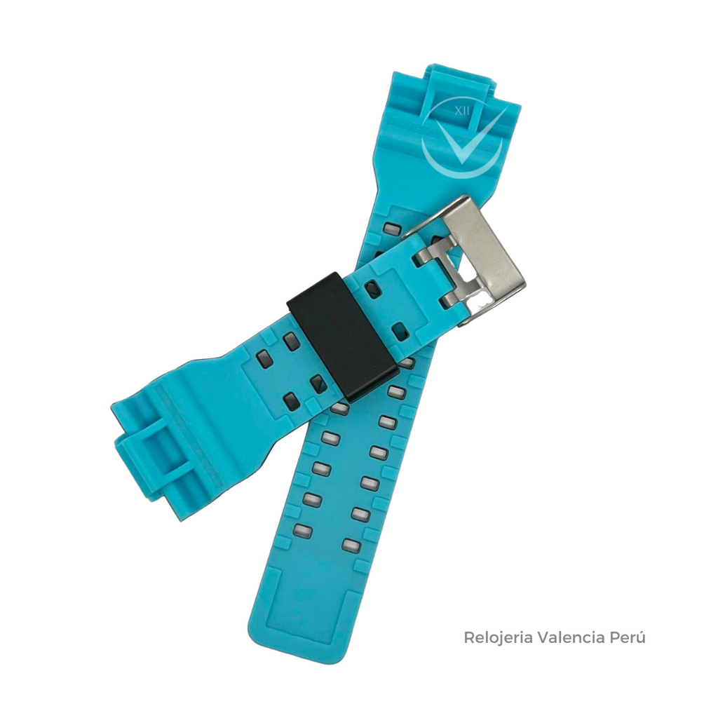 Correa Casio G-shock Ga-700 / Ga110 Negro Con Celeste