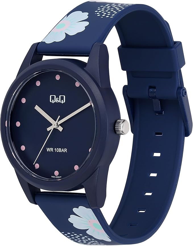 Reloj Q&Q Mujer V08A-003VY Diseño Floral Azul