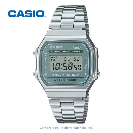 Reloj Casio Vintage A168WA-3A Plateado Illuminator Edición Limitada