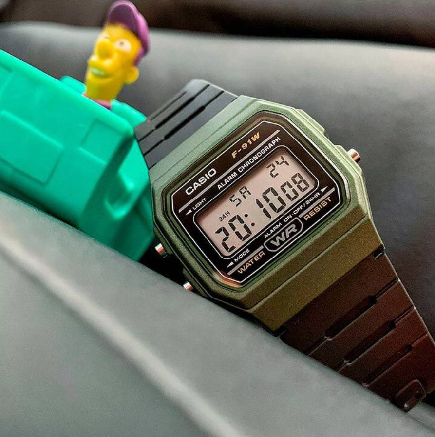 Reloj Casio Vintage F-91WM-3ADF Verde/Negro