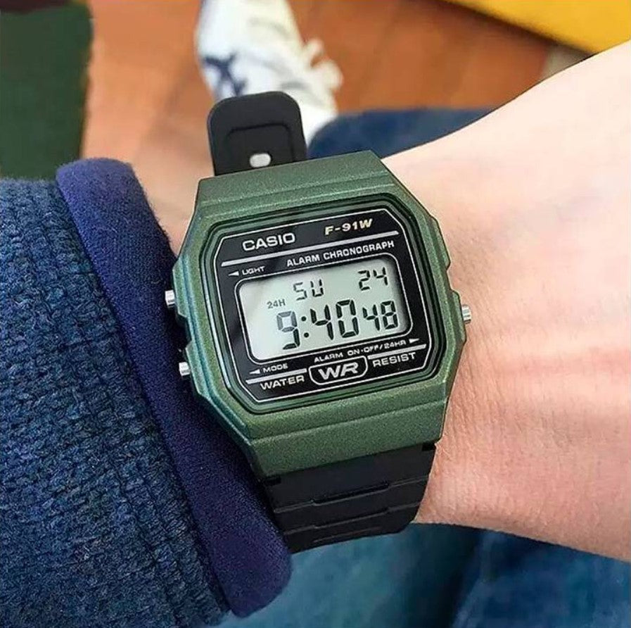 Reloj Casio Vintage F-91WM-3ADF Verde/Negro