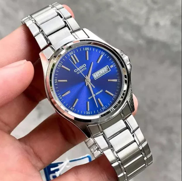 Reloj Casio MTP-1239D-2A Azul Doble Fechador