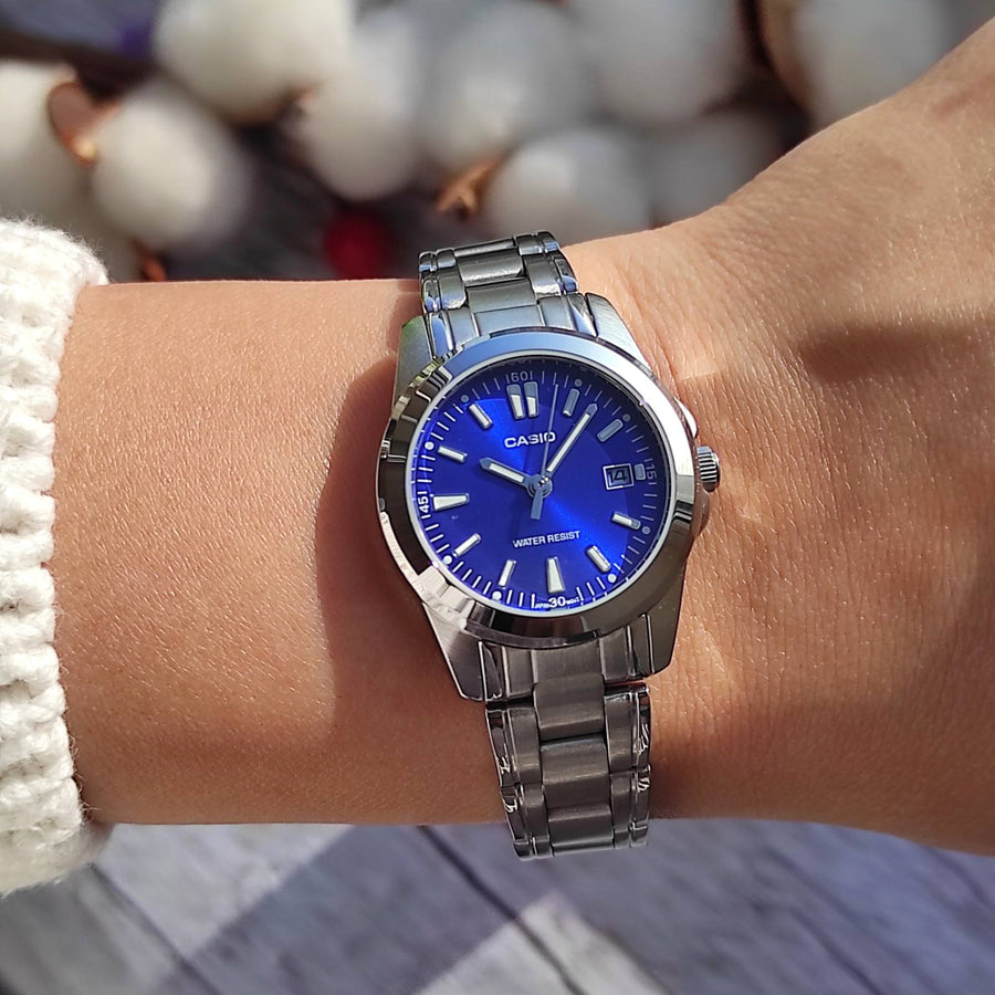 Reloj Casio Mujer LTP-1215A-2A2 Acero con Fechador