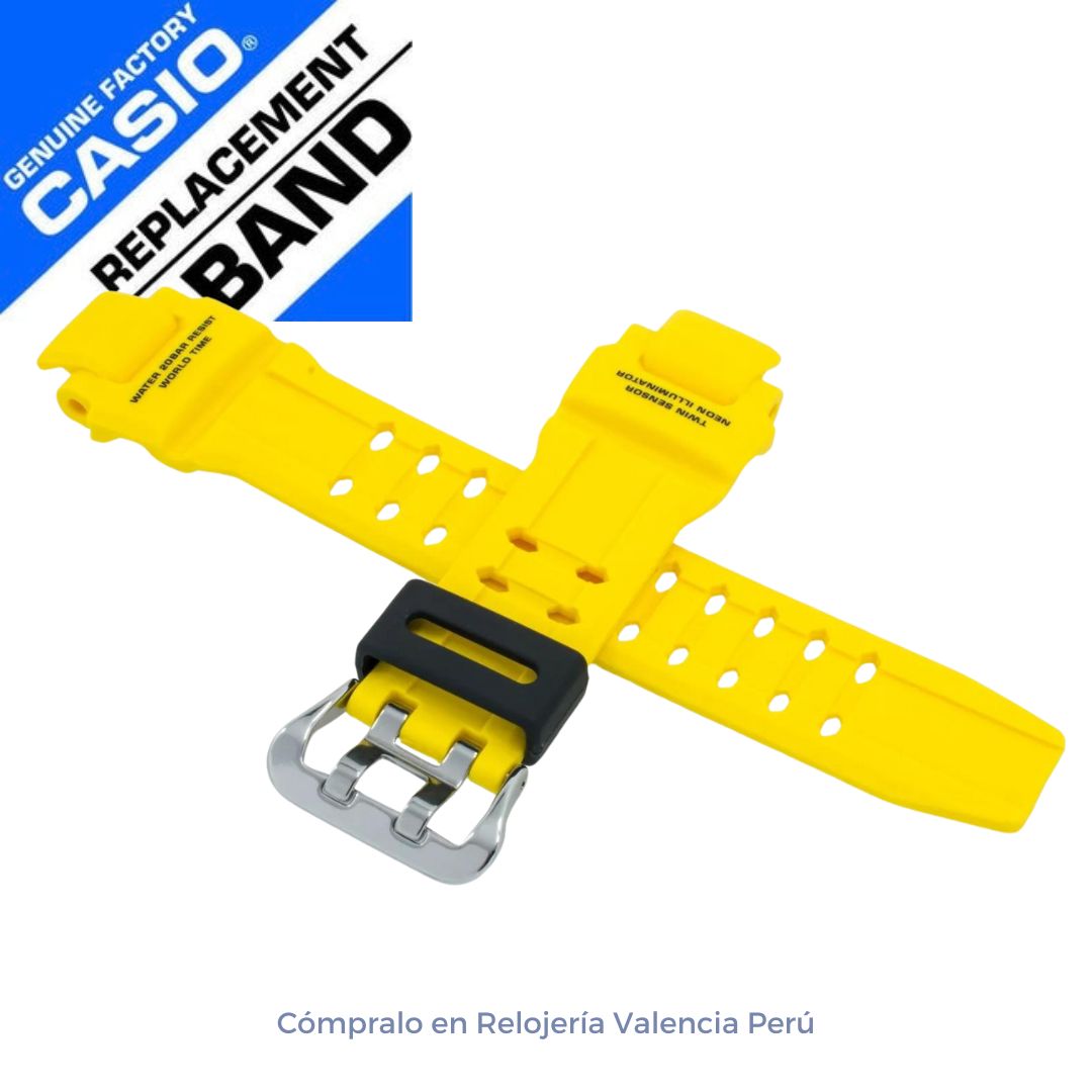 Correa Casio Original Reloj G-Shock GA-1000, GA-1000-9B Amarillo