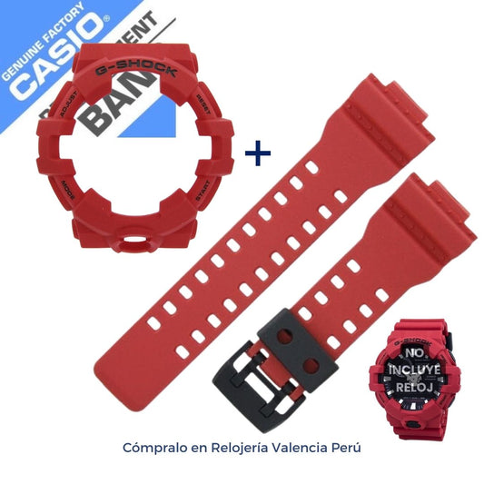 Correa y Bisel Casio Original Reloj G-Shock GA-700, GA-700-4A Rojo