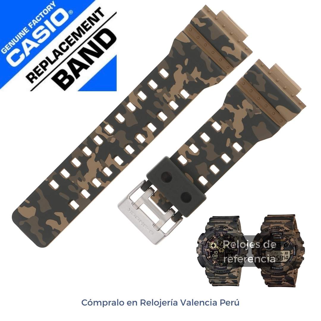 Correa Casio Original Reloj G-Shock GA-100CM-5A GD-120CM-5 Camuflado Beige