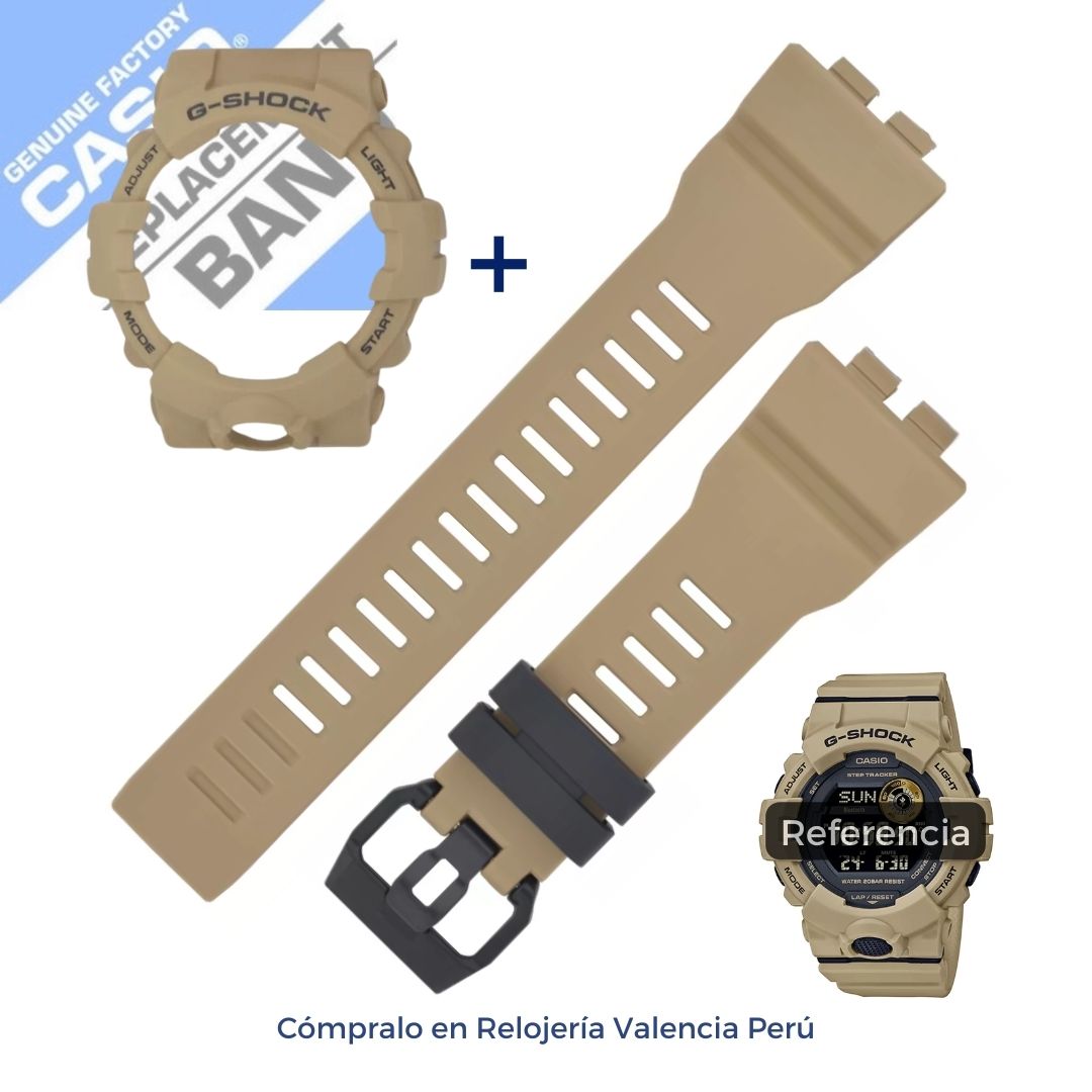 Correa y Bisel Casio Original Reloj G-Shock GBD-800 / GBA-800 Beige