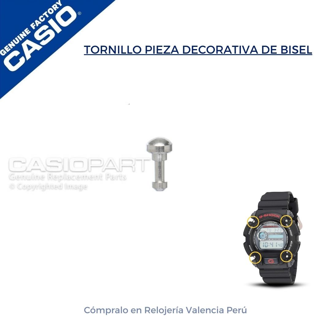 Tornillo decorativo bisel Casio DW-9052, DW-8800, DW-9000, DW-9400B