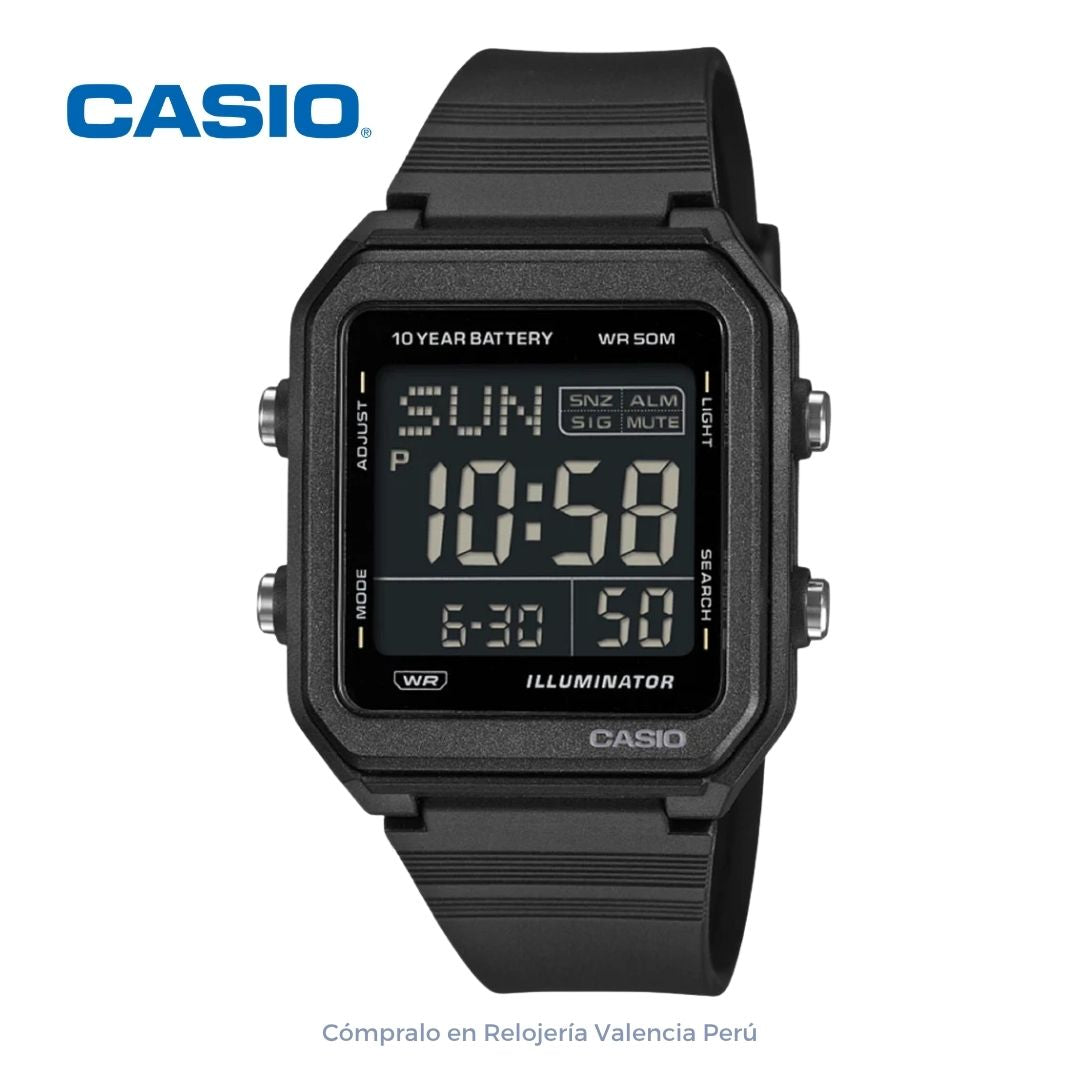 Reloj Casio Hombre W-221H-1BVDF Digital Negro Pantalla Negativa