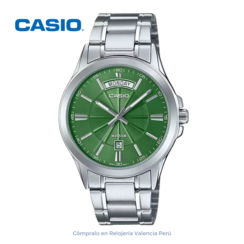 Reloj Hombre Casio MTP-1381D-3AV Verde Acero