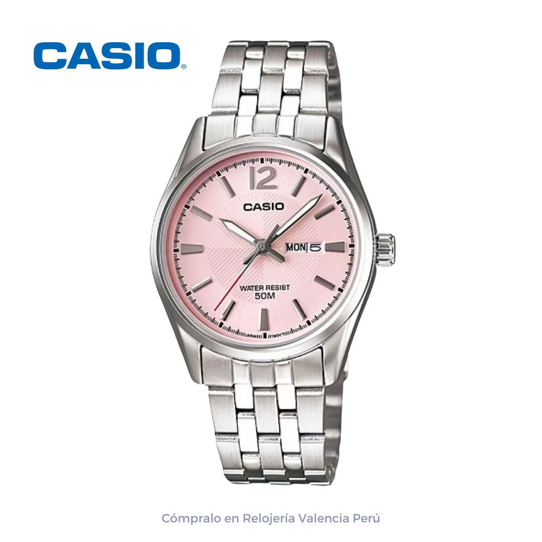 Reloj Casio Mujer LTP-1335D-5A Rosado con Fechador
