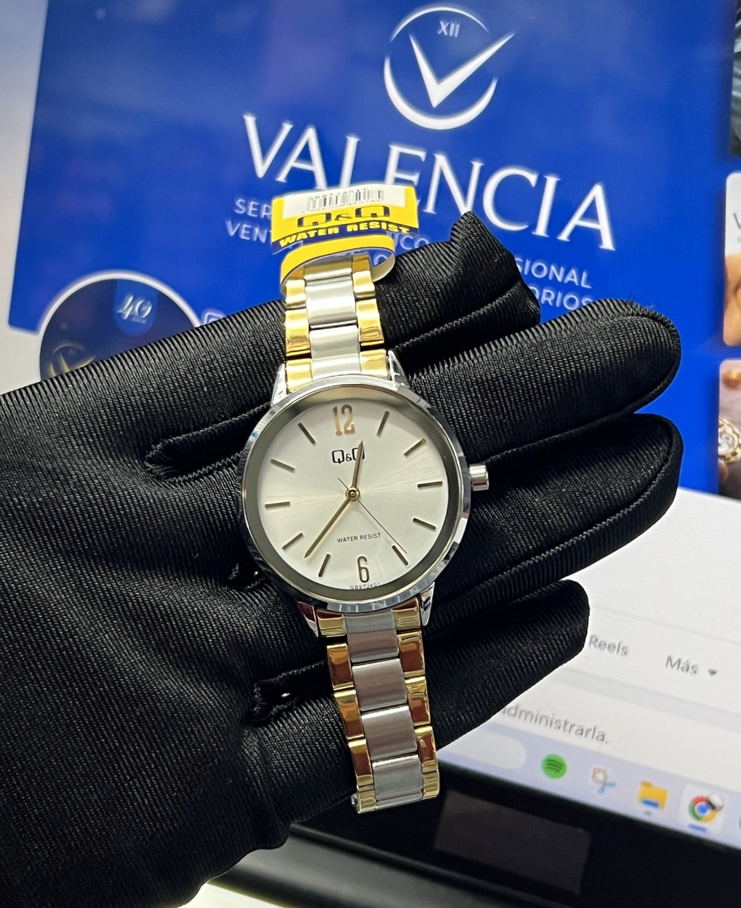 Reloj Q&Q Mujer QB97J401Y Plateado-Dorado Elegante