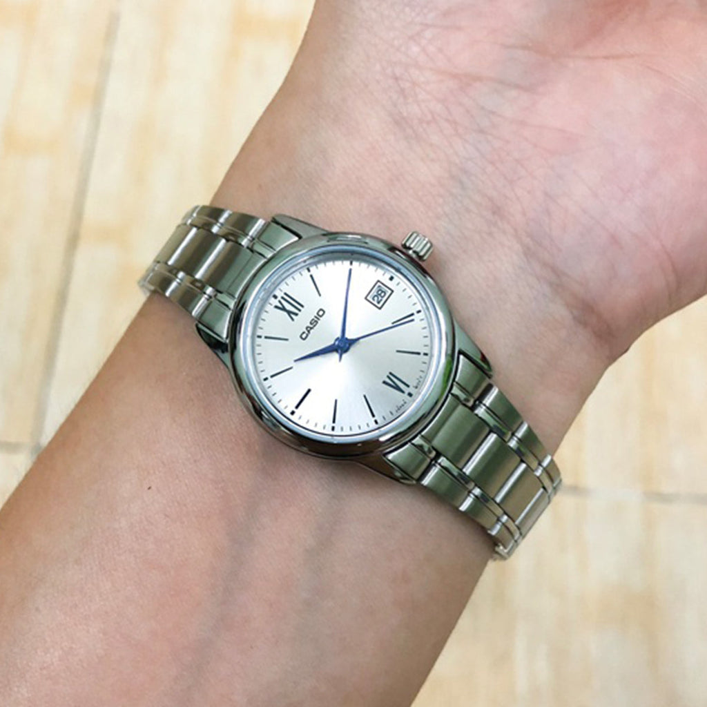 Reloj Casio Mujer LTP-V002D-7B Acero con Fechador