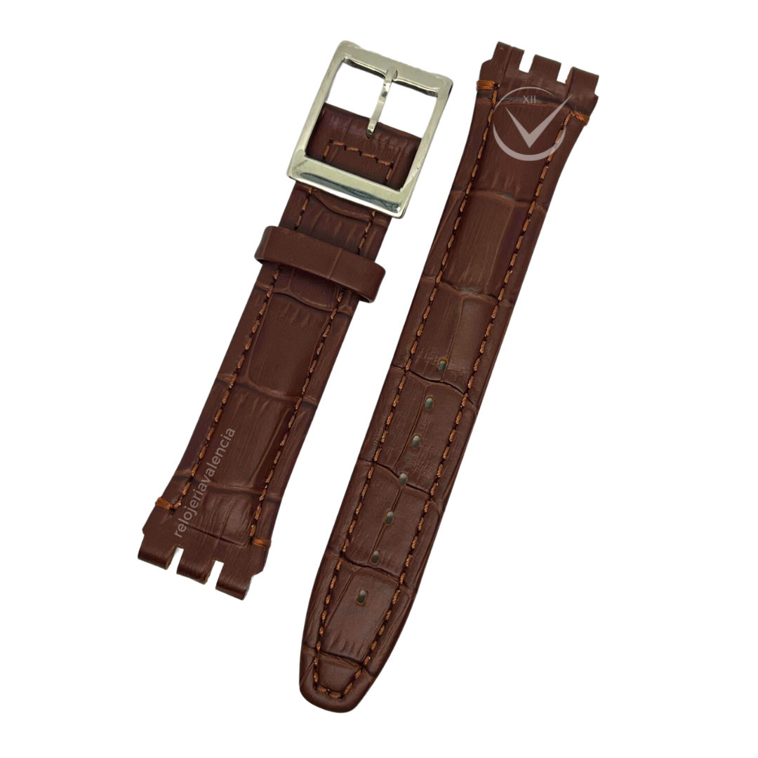 Correa de cuero 19 mm para Reloj Swatch