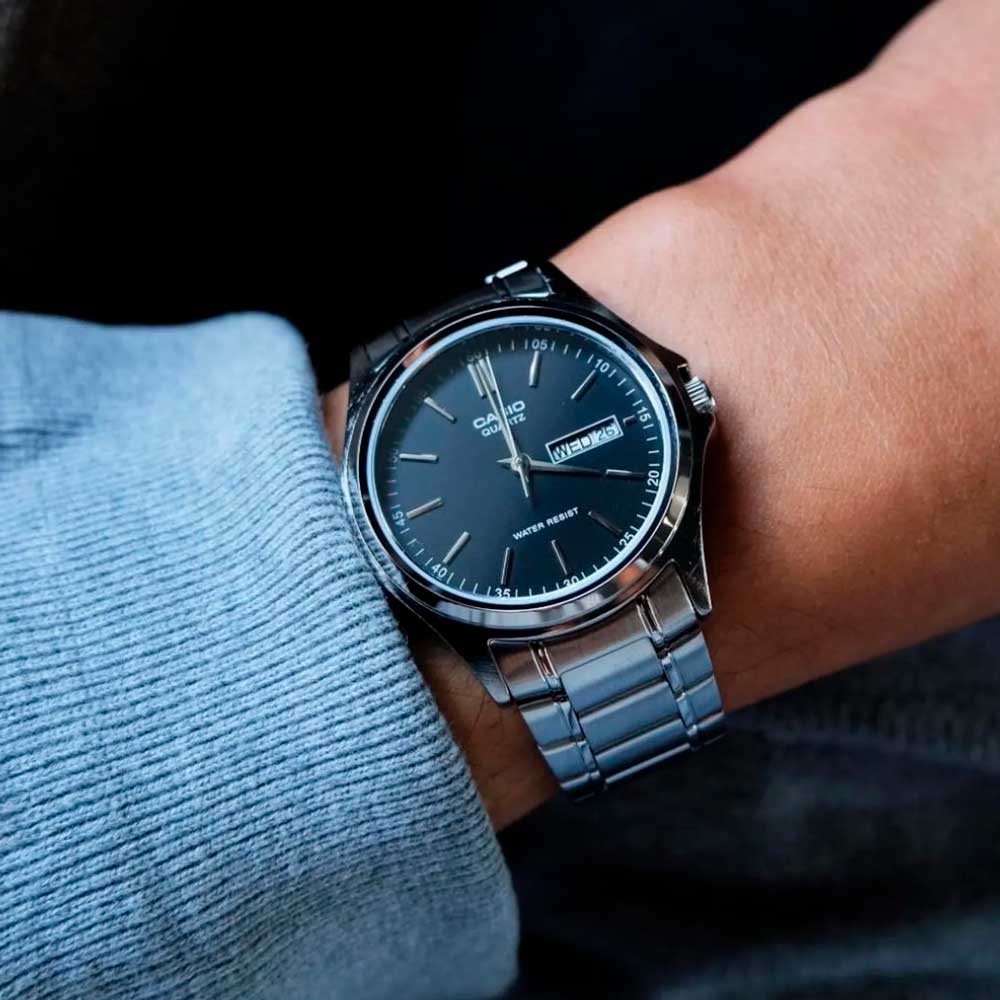 Reloj Hombre Casio MTP-1239D-1A Hombre Acero Inoxidable Plateado