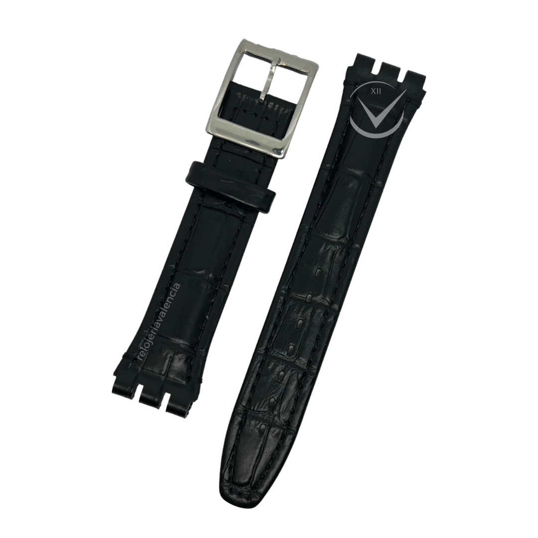 Correa de cuero 19mm para Reloj Swatch