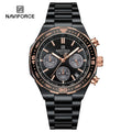 Reloj Naviforce Hombre NF8049 Cronógrafo Negro con Oro Rosa