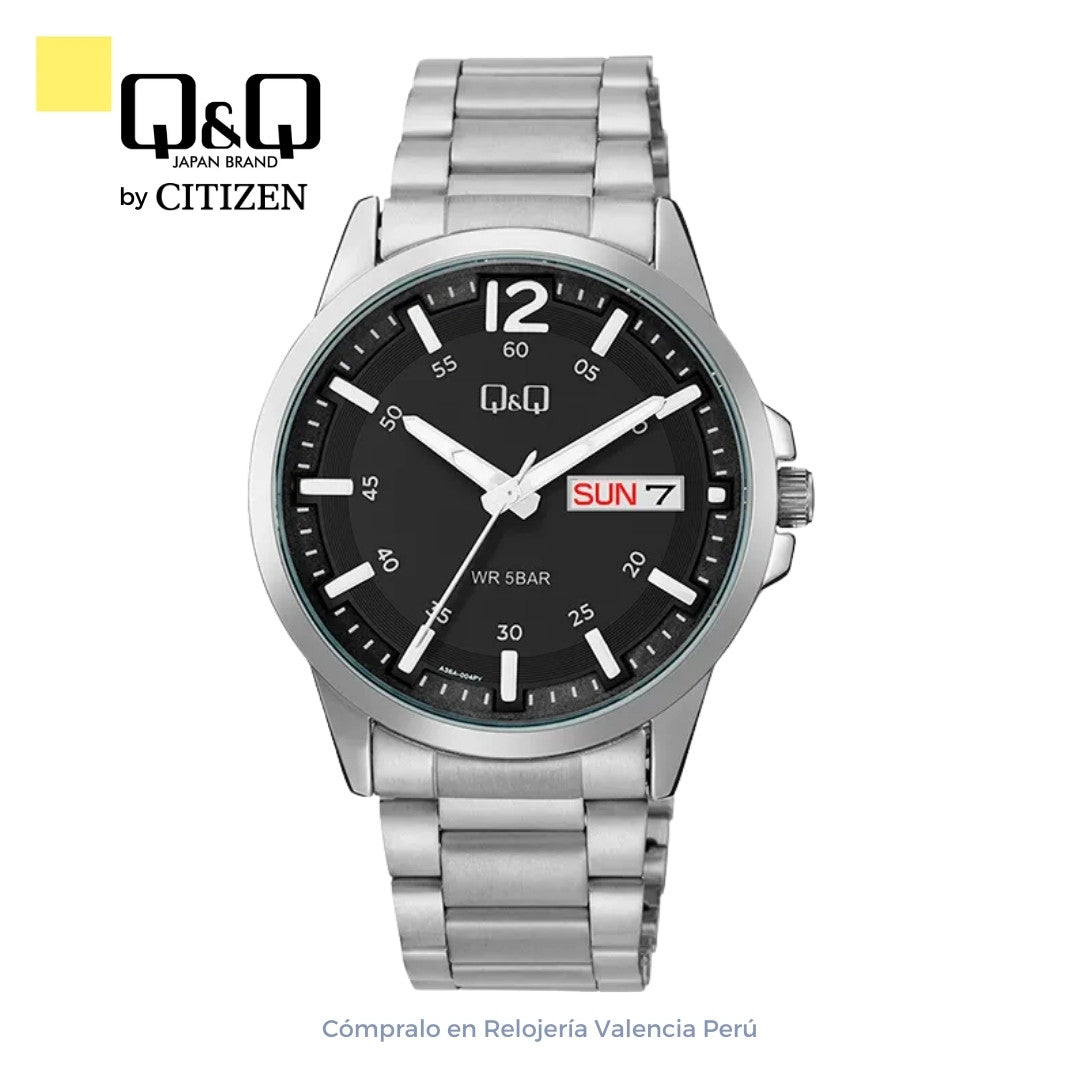 Reloj Q&Q Hombre Plateado Metal A36A-004PY