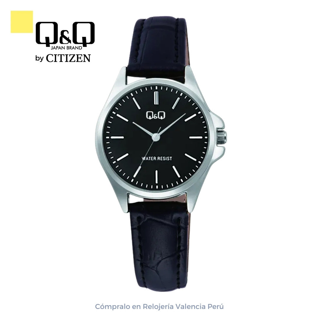 Reloj Q&Q Mujer C37A-015PY Negro Cuero