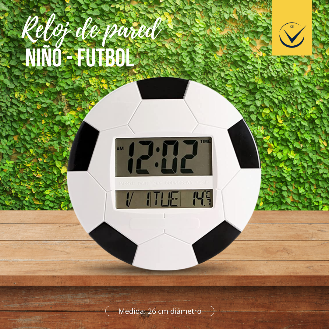 Reloj de pared pelota fútbol digital