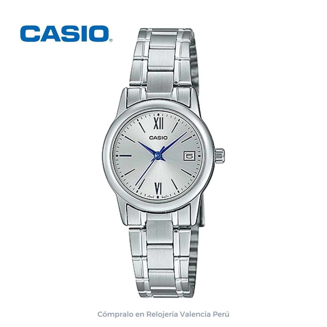 Reloj Casio Mujer LTP-V002D-7B Acero con Fechador