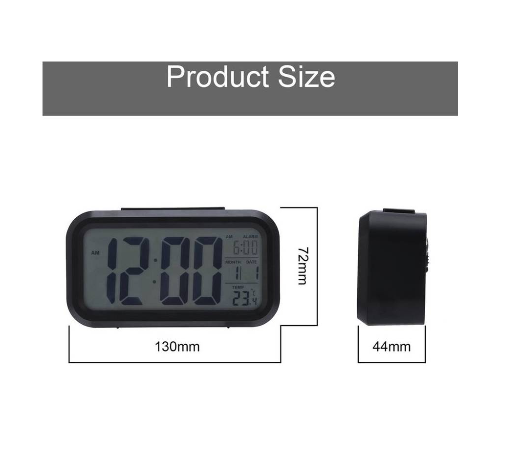 Reloj Digital con Luz Alarma Fecha y Temperatura