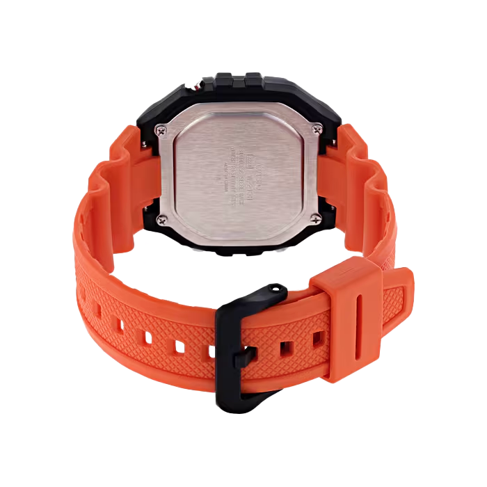 Reloj Casio Digital Hombre W-218H-4B2 Naranja Negro