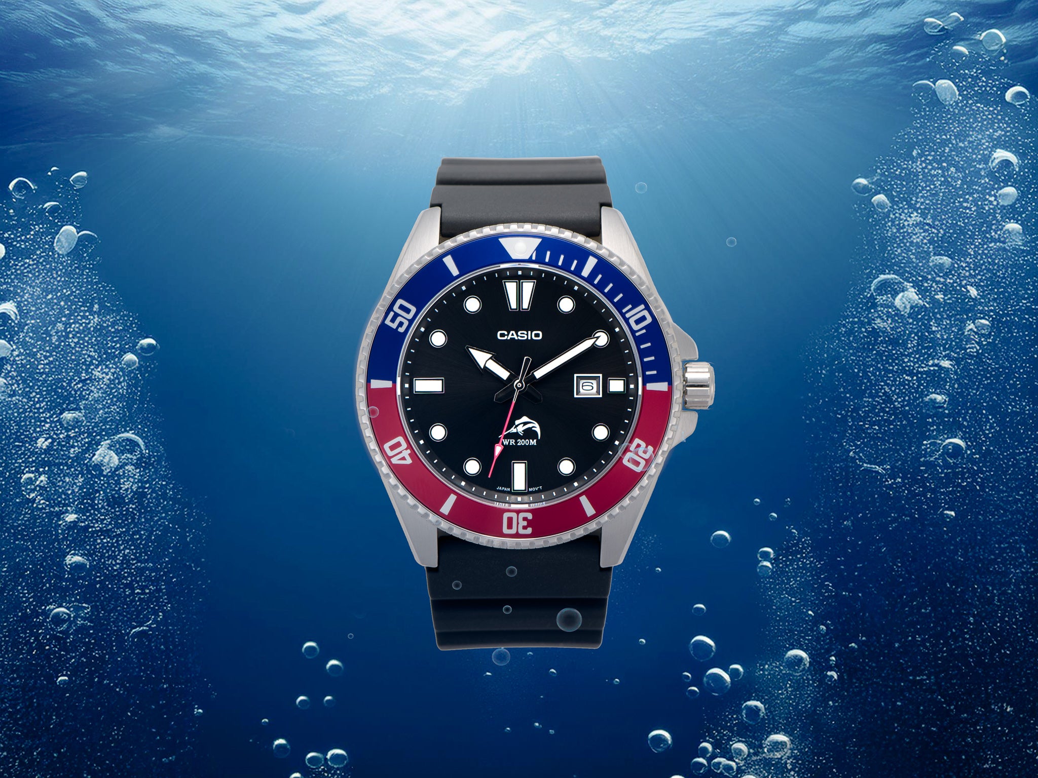 Reloj Casio Duro Marlin Pepsi MDV-106B-1A2V Acuático