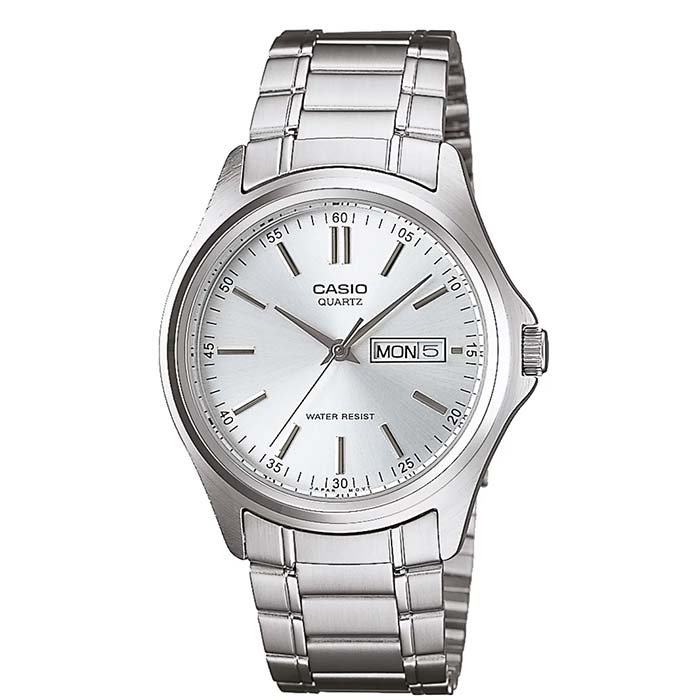 Reloj Casio MTP-1239D-7A Plateado Doble Fechador