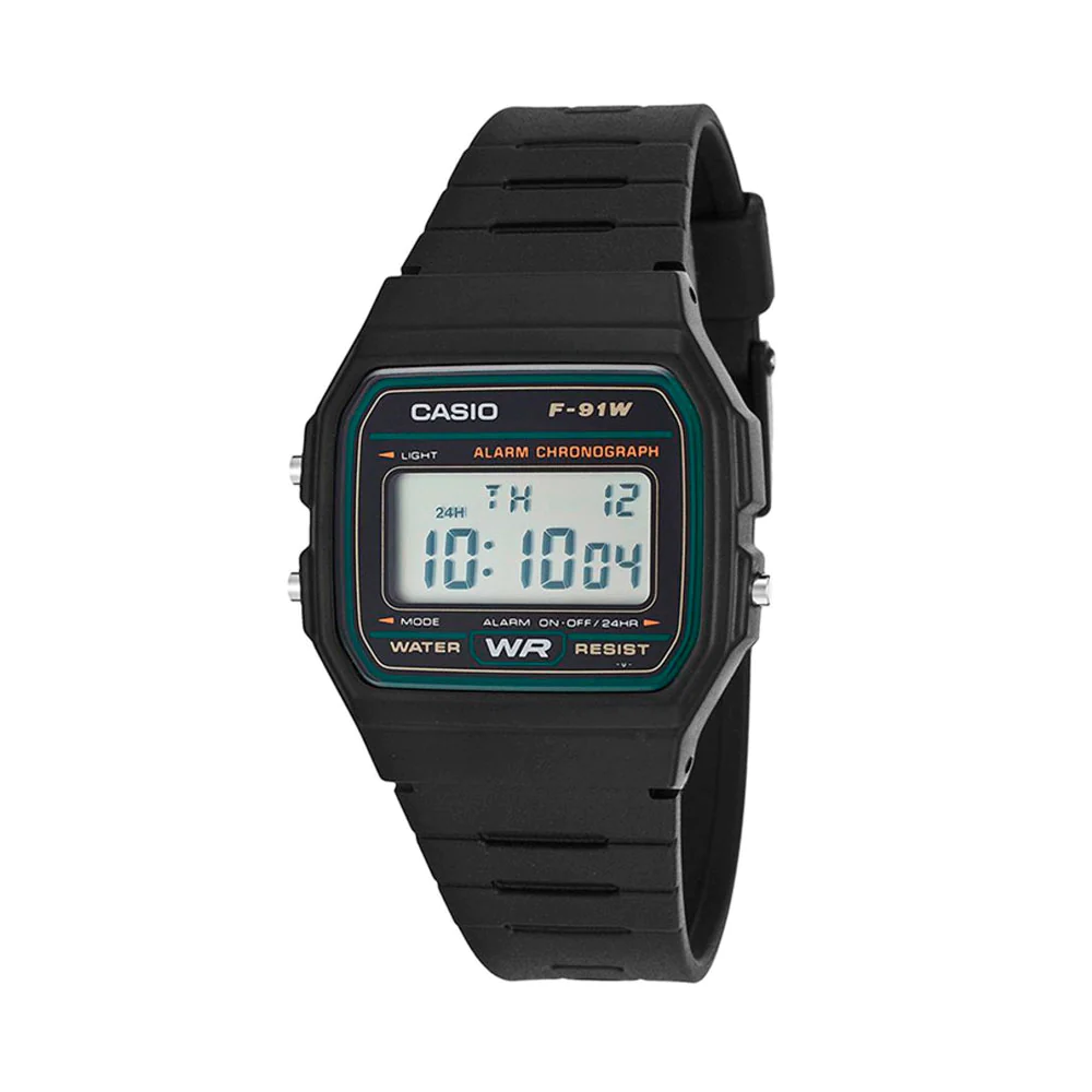 Reloj Casio Unisex F-91W-3DG Línea Verde