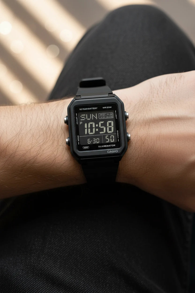 Reloj Casio Hombre W-221H-1BVDF Digital Negro Pantalla Negativa