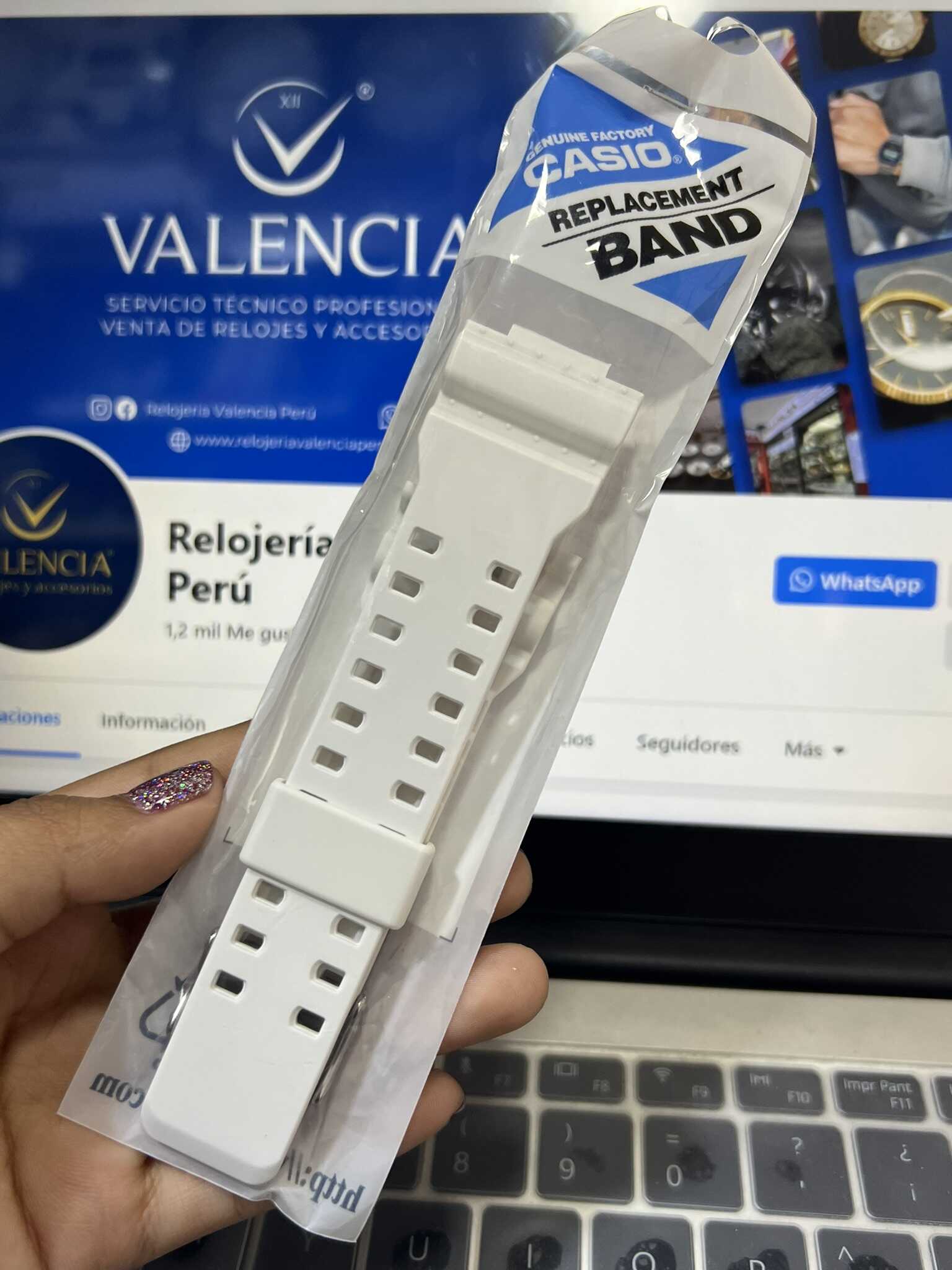 Correa Casio Original Reloj Casio G-Shock GA-100, GA-110, GW-8900 Blanco