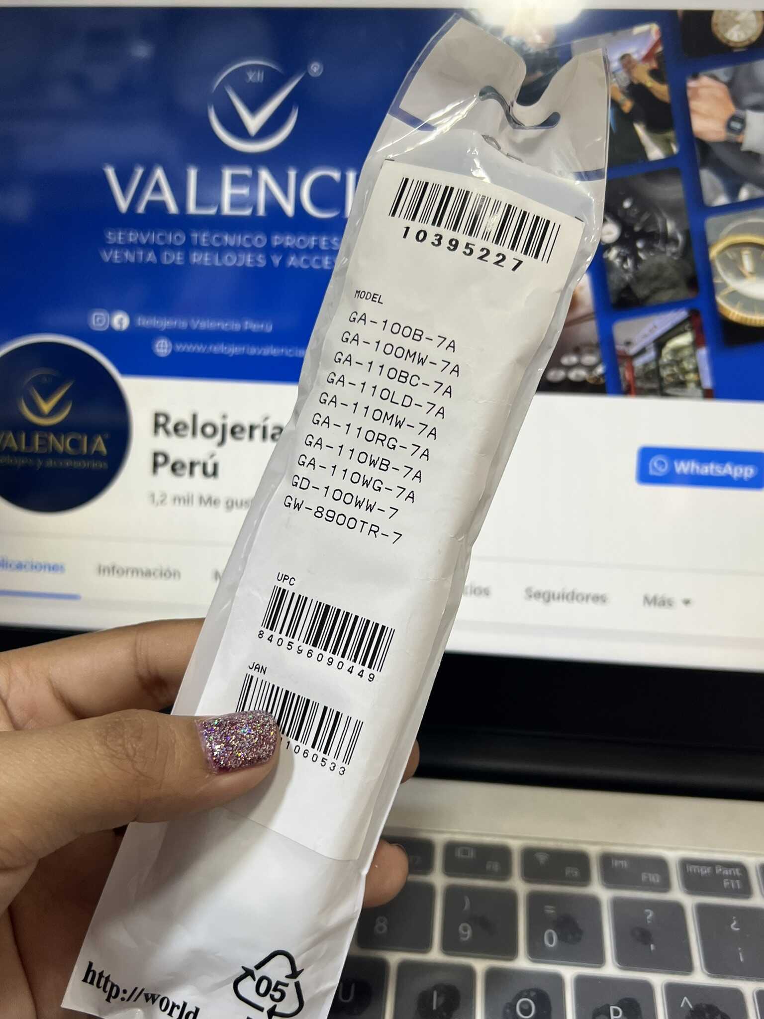 Correa Casio Original Reloj Casio G-Shock GA-100, GA-110, GW-8900 Blanco