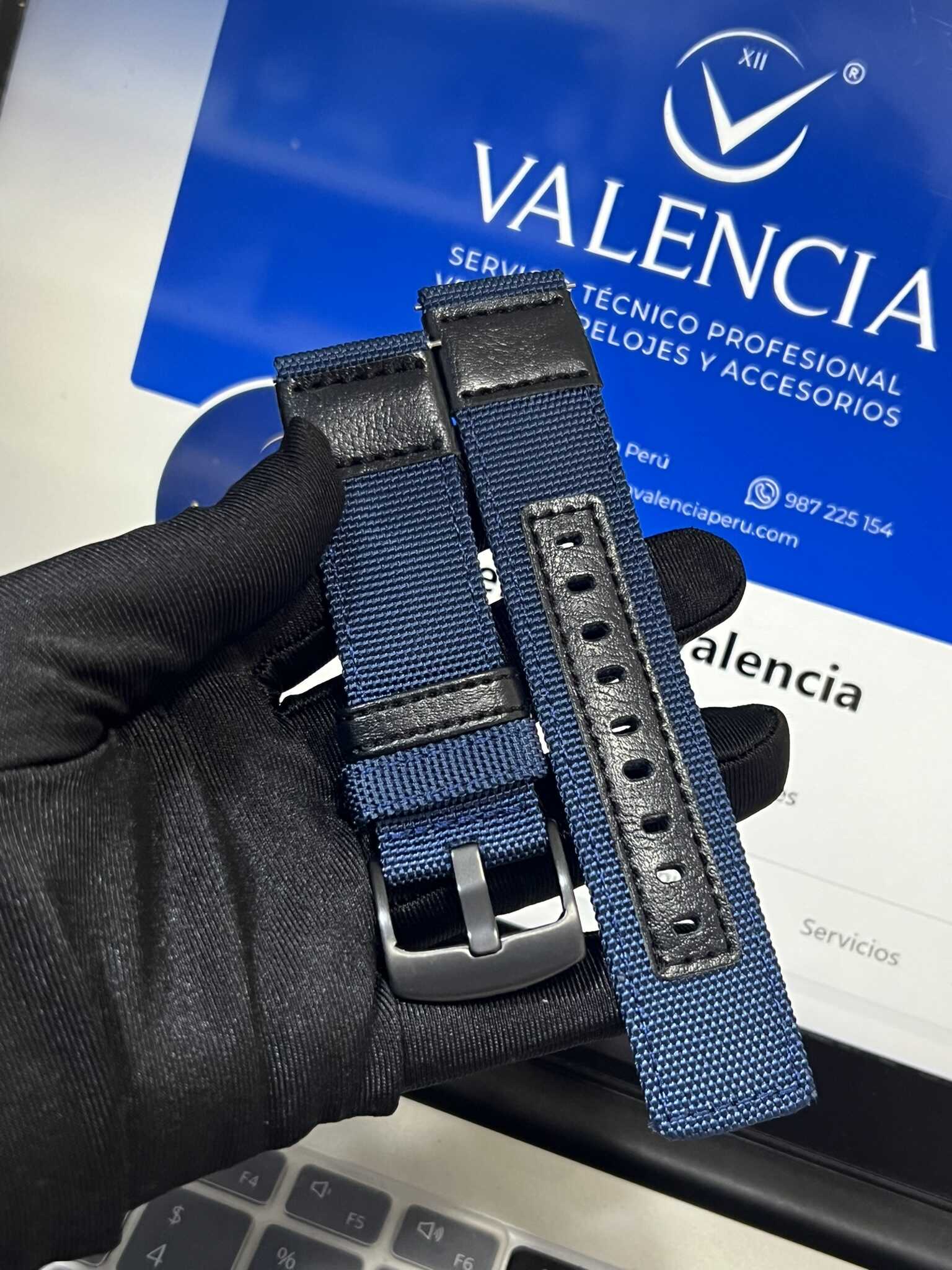 Correa para Reloj Nylon con Cuero 20mm - 22mm - 24mm