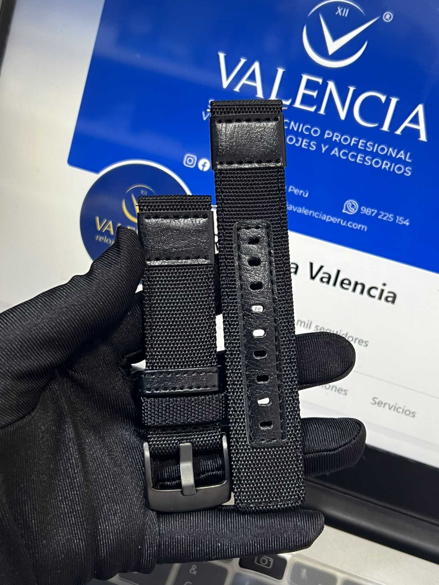 Correa para Reloj Nylon con Cuero 20mm - 22mm - 24mm