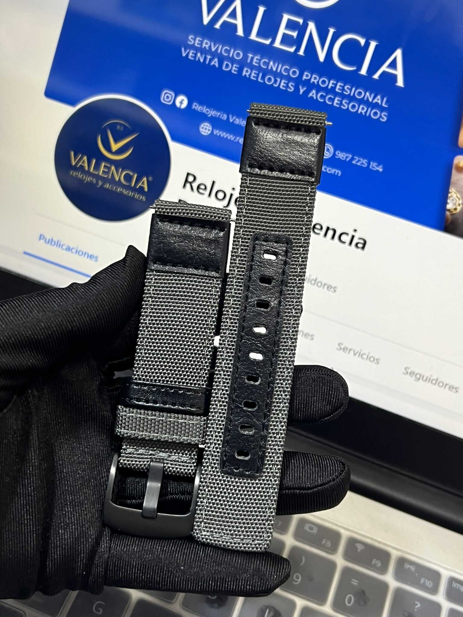 Correa para Reloj Nylon con Cuero 20mm - 22mm - 24mm