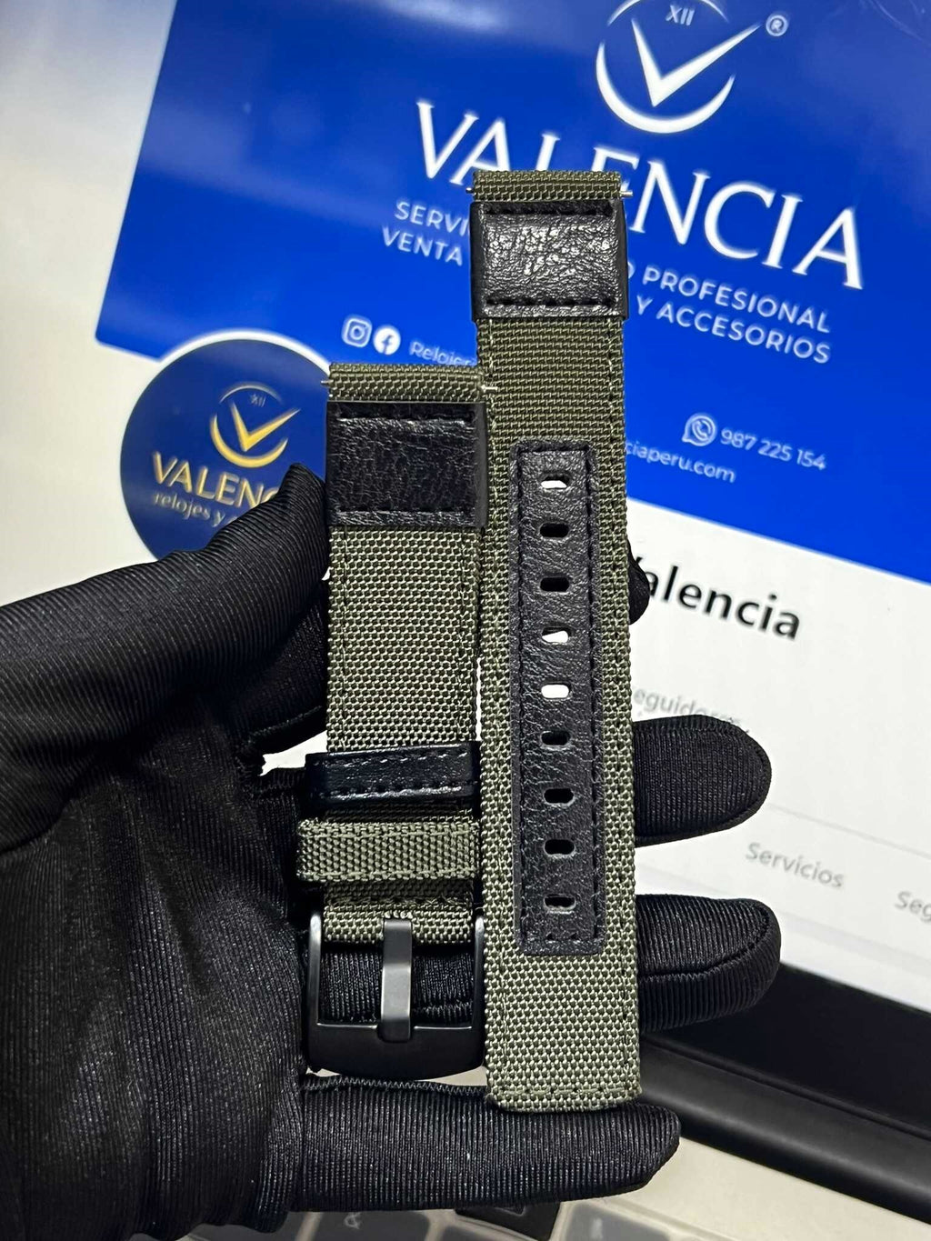 Correa para Reloj Nylon con Cuero 20mm - 22mm - 24mm