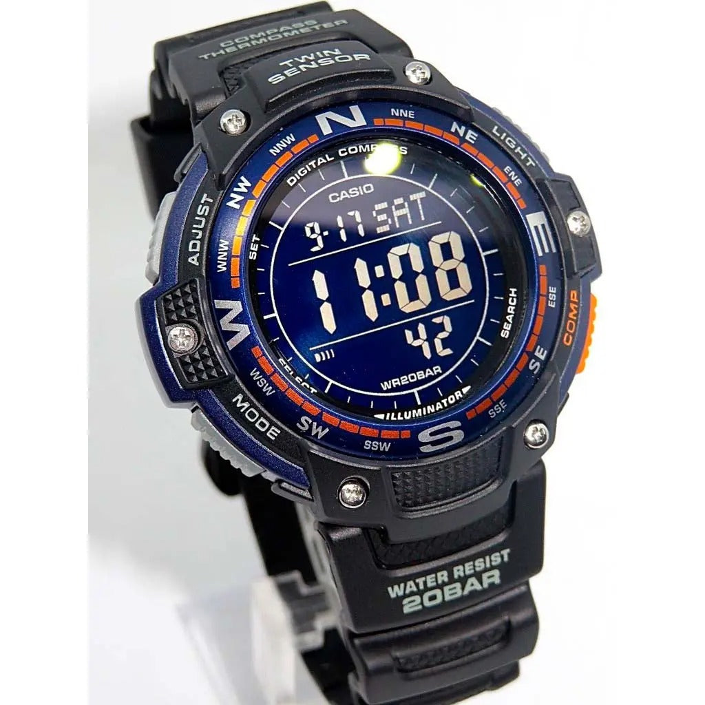 Reloj Casio SGW100-2B Hombre Deportivo Twin Sensor Brújula Termómetro Original