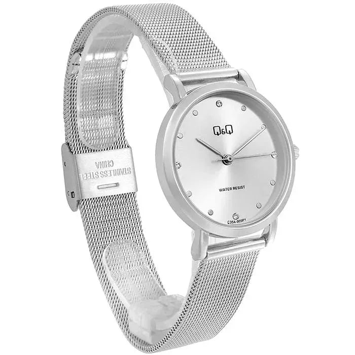 Reloj Q&Q Mujer C35A-005PY Malla Plateado Elegante